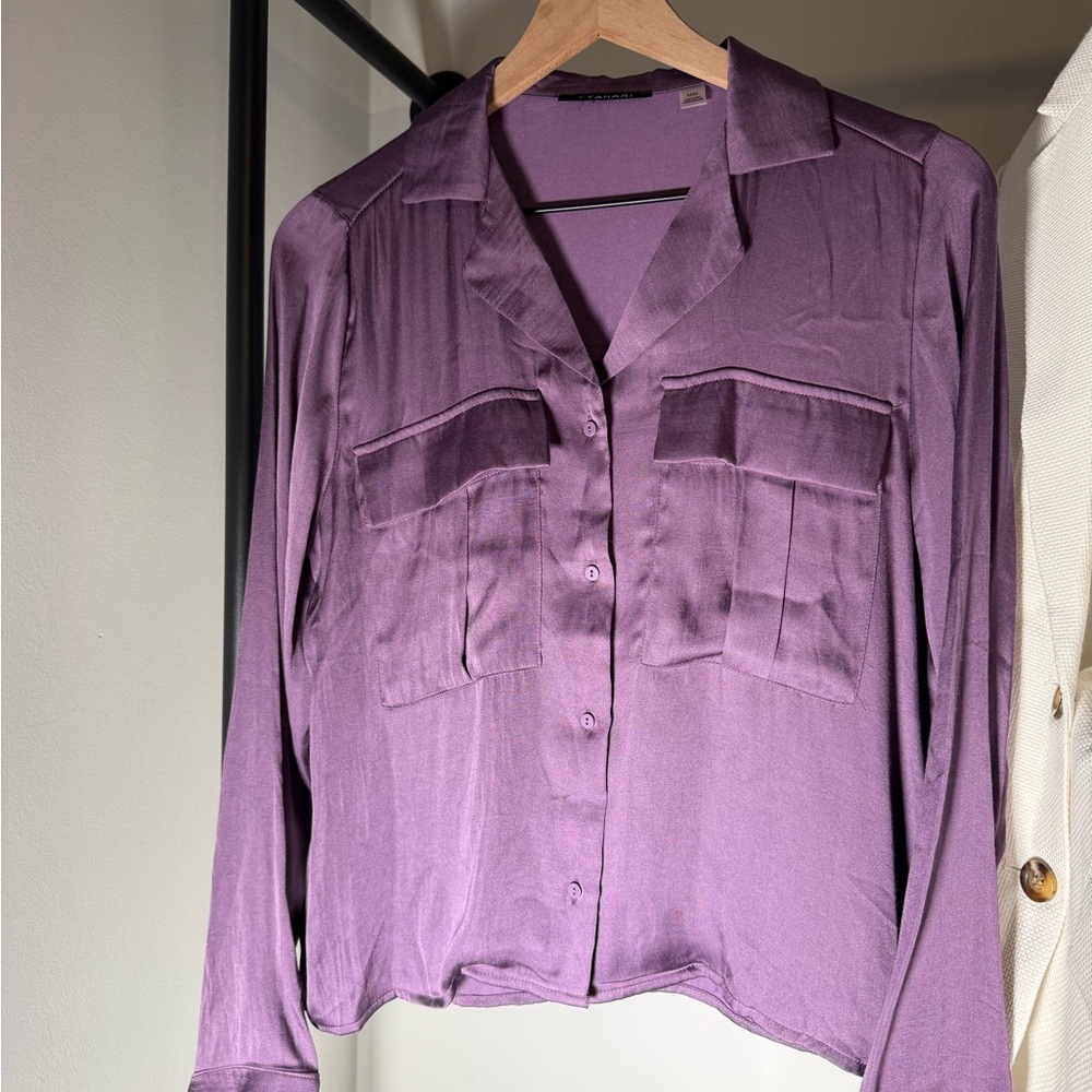 T Tahari Lavender Button-Down Shirt